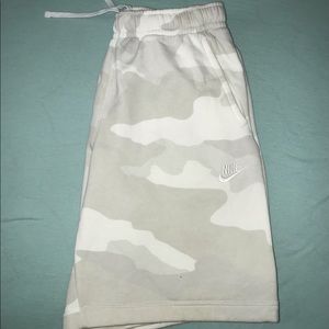 Nike White And Grey Army Shorts